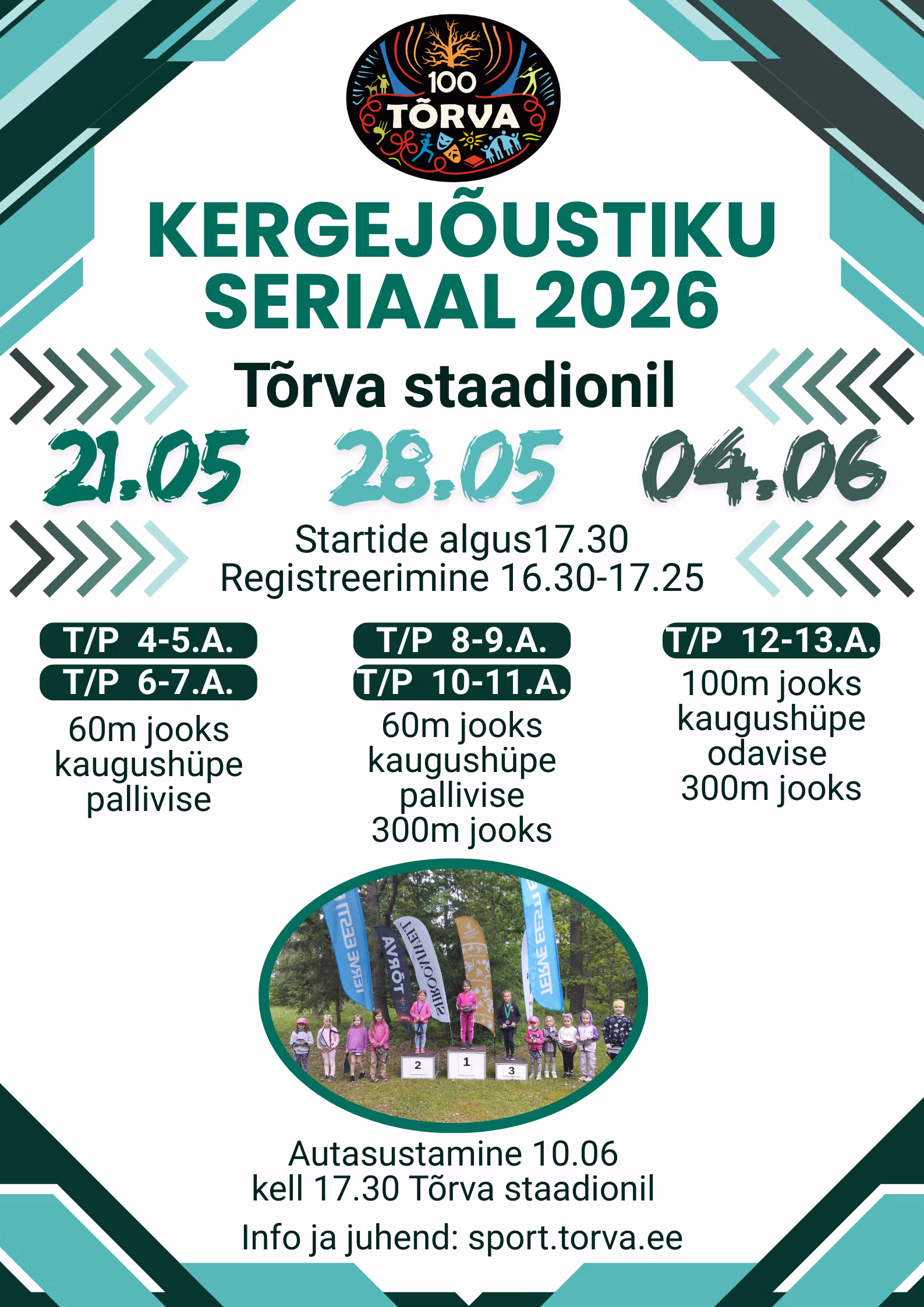 Torgva Tõrva kergejõustiku seriaal lastele 2026 III etapp - Tõrva Sport